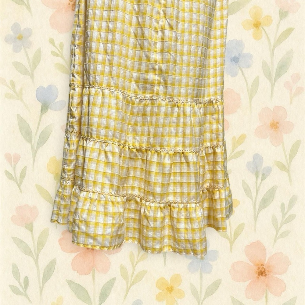 Max Studio Yellow Checkered Midi Dress - Picture 5 of 8